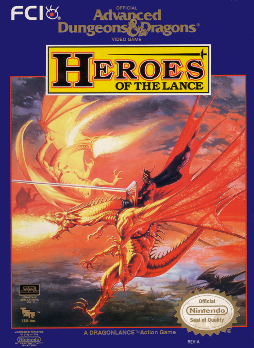Advanced Dungeons & Dragons Heroes of the Lance box art for NES